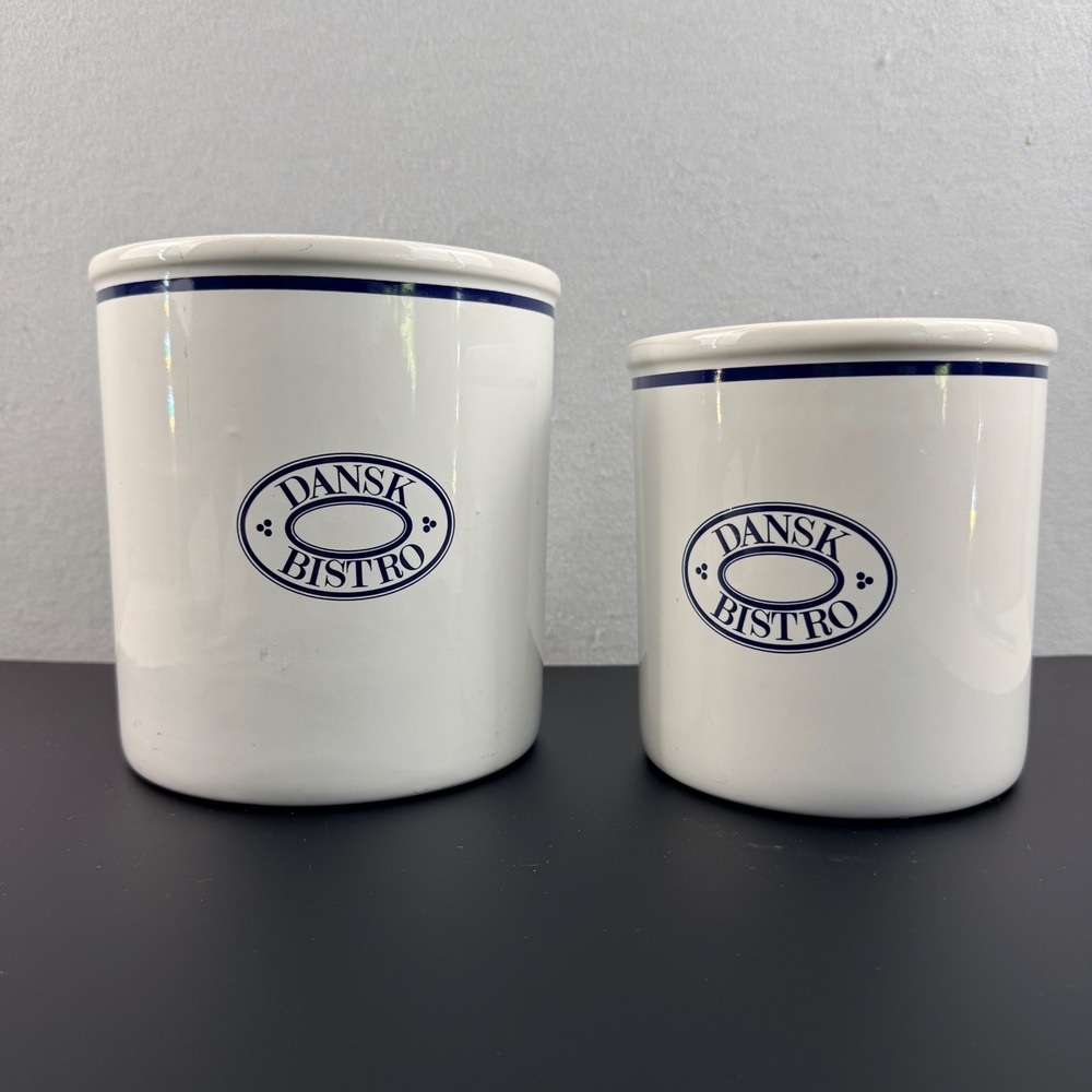 Dansk Bistro Black Canister Bases Set of 2 6.75" and 5.75"